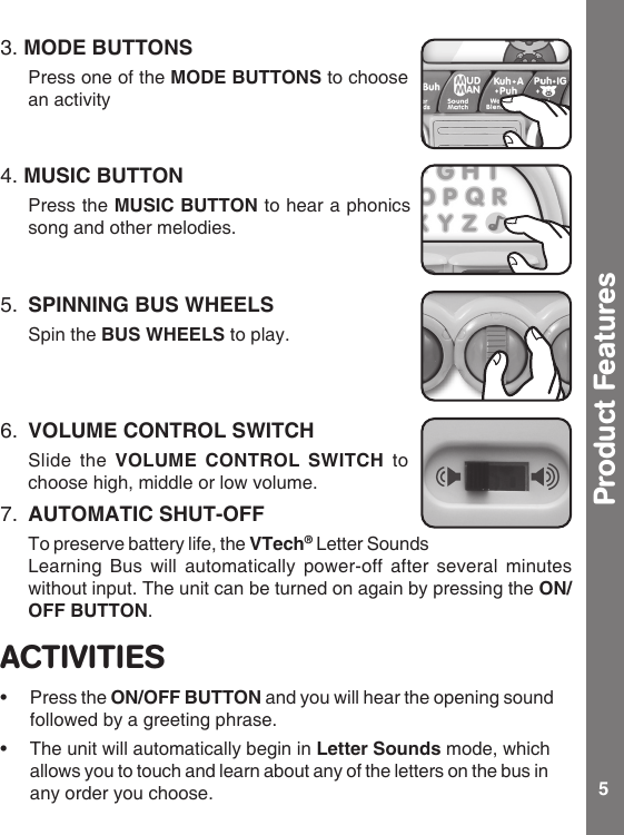 Page 6 of 10 - Vtech Vtech-Letter-Sounds-Learning-Bus-Owners-Manual-  Vtech-letter-sounds-learning-bus-owners-manual