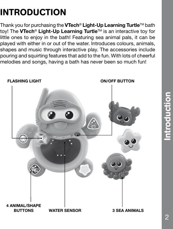 Page 3 of 11 - Vtech Vtech-Light-Up-Learning-Turtle-Owners-Manual-  Vtech-light-up-learning-turtle-owners-manual