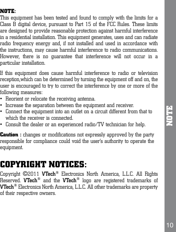 Page 10 of 10 - Vtech Vtech-Lightning-Mcqueen-Atlas-Owners-Manual-  Vtech-lightning-mcqueen-atlas-owners-manual