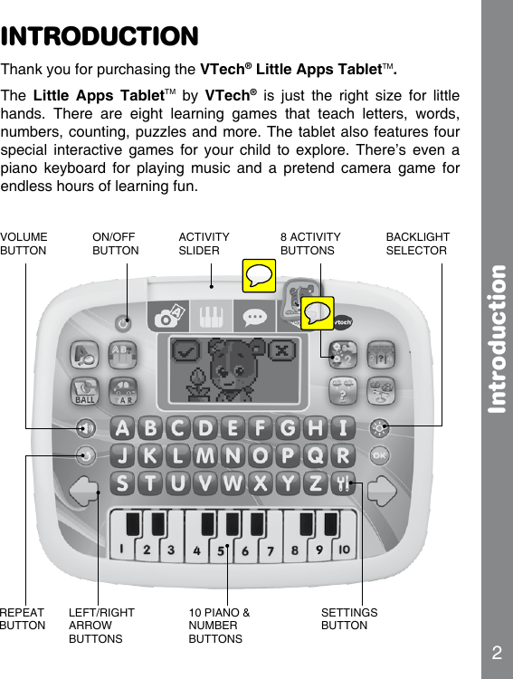 Page 3 of 12 - Vtech Vtech-Little-Apps-Tablet-Owners-Manual-  Vtech-little-apps-tablet-owners-manual