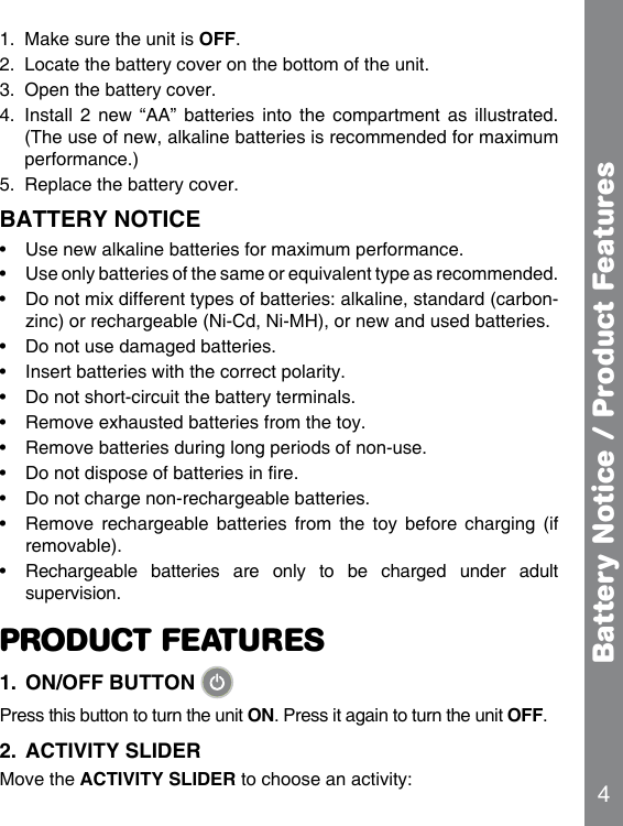 Page 5 of 12 - Vtech Vtech-Little-Apps-Tablet-Owners-Manual-  Vtech-little-apps-tablet-owners-manual