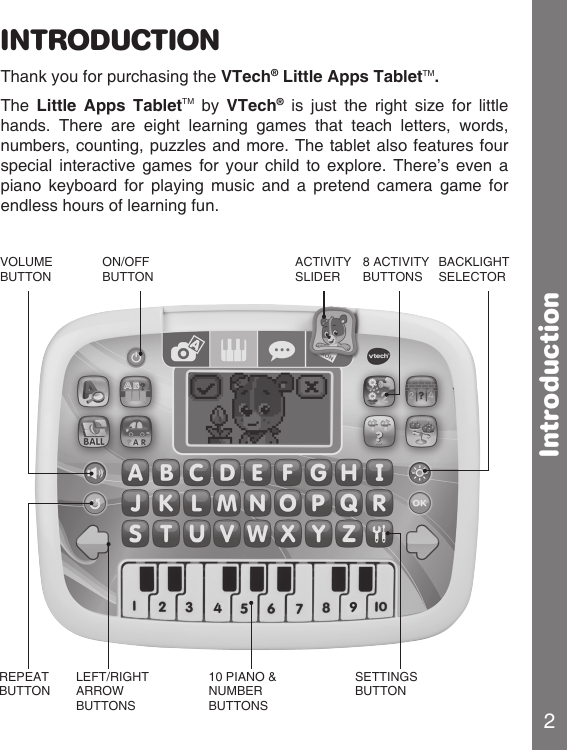 Page 3 of 12 - Vtech Vtech-Little-Apps-Tablet-Pink-Owners-Manual-  Vtech-little-apps-tablet-pink-owners-manual