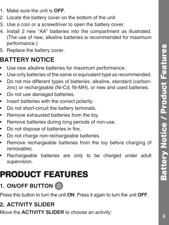 Page 5 of 12 - Vtech Vtech-Little-Apps-Tablet-Pink-Owners-Manual-  Vtech-little-apps-tablet-pink-owners-manual
