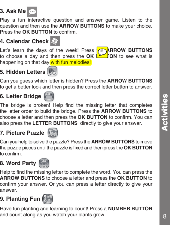 Page 9 of 12 - Vtech Vtech-Little-Apps-Tablet-Pink-Owners-Manual-  Vtech-little-apps-tablet-pink-owners-manual