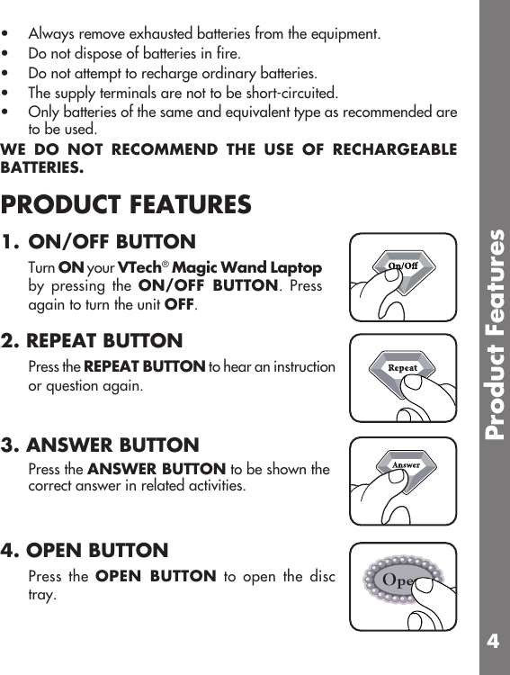 Page 5 of 9 - Vtech Vtech-Magic-Wand-Laptop-Owners-Manual- Magic Wand Laptop - Manual  Vtech-magic-wand-laptop-owners-manual