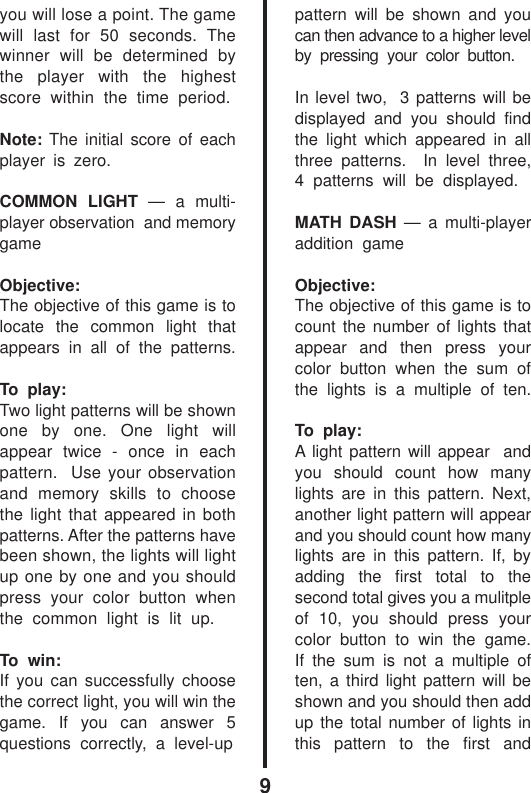 Page 10 of 12 - Vtech Vtech-Mini-Wizard-Owners-Manual- Mini Wizard  Vtech-mini-wizard-owners-manual
