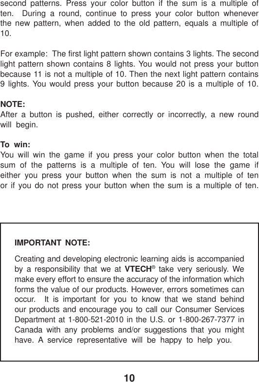 Vtech Mini Wizard Owners Manual