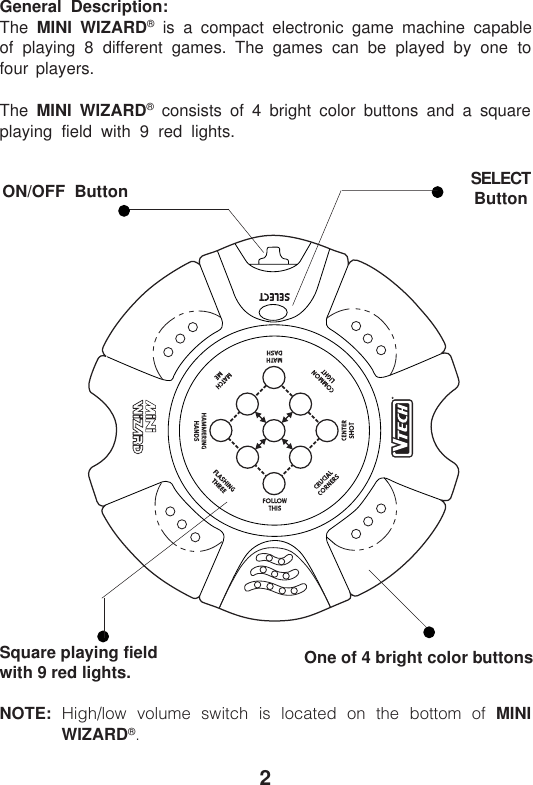 Vtech Mini Wizard Owners Manual