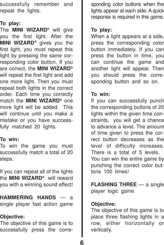 Page 7 of 12 - Vtech Vtech-Mini-Wizard-Owners-Manual- Mini Wizard  Vtech-mini-wizard-owners-manual