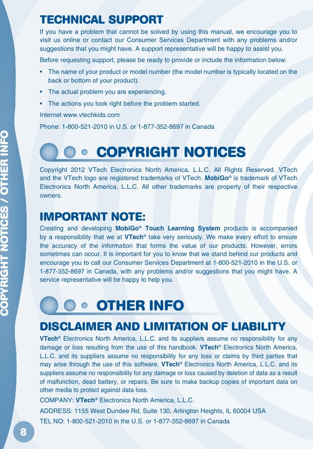 Page 9 of 10 - Vtech Vtech-Mobigo-Cartridge-Jake-And-The-Never-Land-Pirates-Owners-Manual-  Vtech-mobigo-cartridge-jake-and-the-never-land-pirates-owners-manual