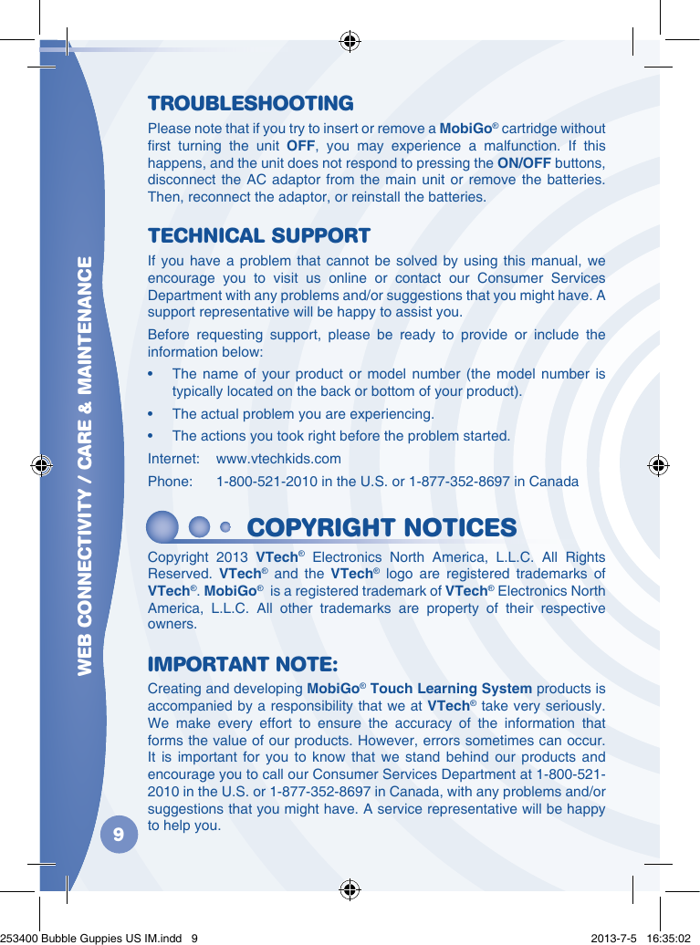 Page 10 of 12 - Vtech Vtech-Mobigo-Software-Bubble-Guppies-Owners-Manual-  Vtech-mobigo-software-bubble-guppies-owners-manual