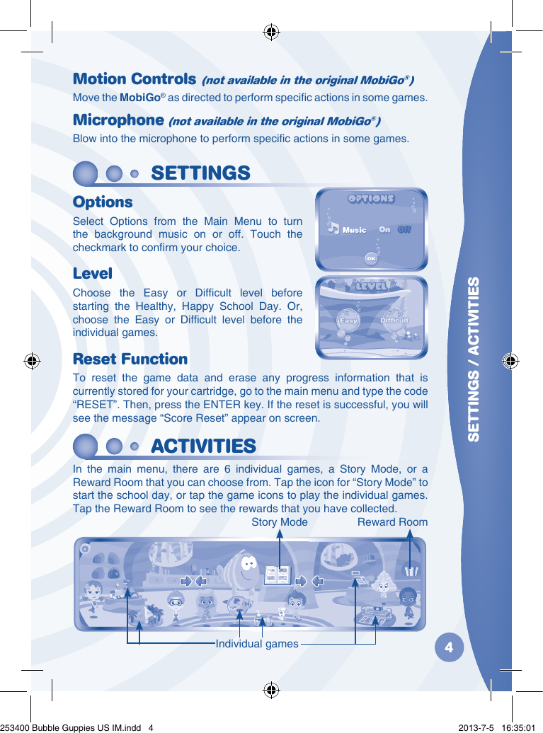 Page 5 of 12 - Vtech Vtech-Mobigo-Software-Bubble-Guppies-Owners-Manual-  Vtech-mobigo-software-bubble-guppies-owners-manual