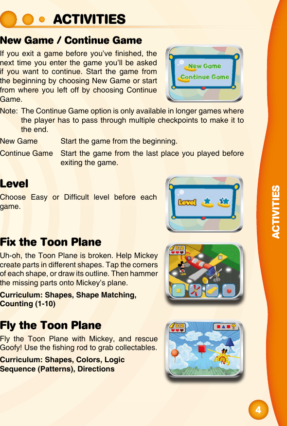 Page 5 of 10 - Vtech Vtech-Mobigo-Software-Cartridge-Mickey-Mouse-Clubhouse-Owners-Manual-  Vtech-mobigo-software-cartridge-mickey-mouse-clubhouse-owners-manual