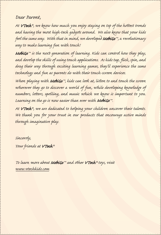 Page 2 of 10 - Vtech Vtech-Mobigo-Software-Cartridge-Toy-Story-3-Owners-Manual-  Vtech-mobigo-software-cartridge-toy-story-3-owners-manual