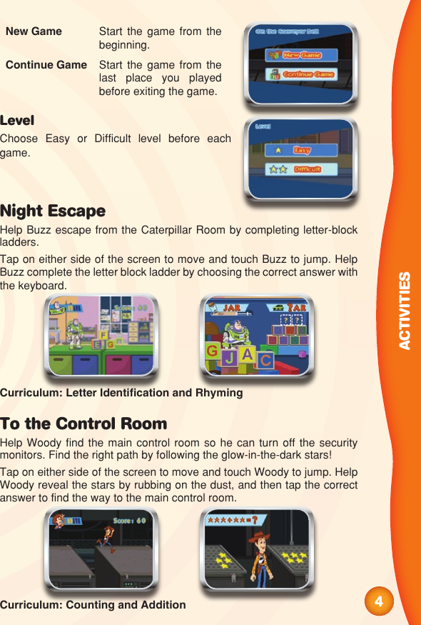 Page 5 of 10 - Vtech Vtech-Mobigo-Software-Cartridge-Toy-Story-3-Owners-Manual-  Vtech-mobigo-software-cartridge-toy-story-3-owners-manual