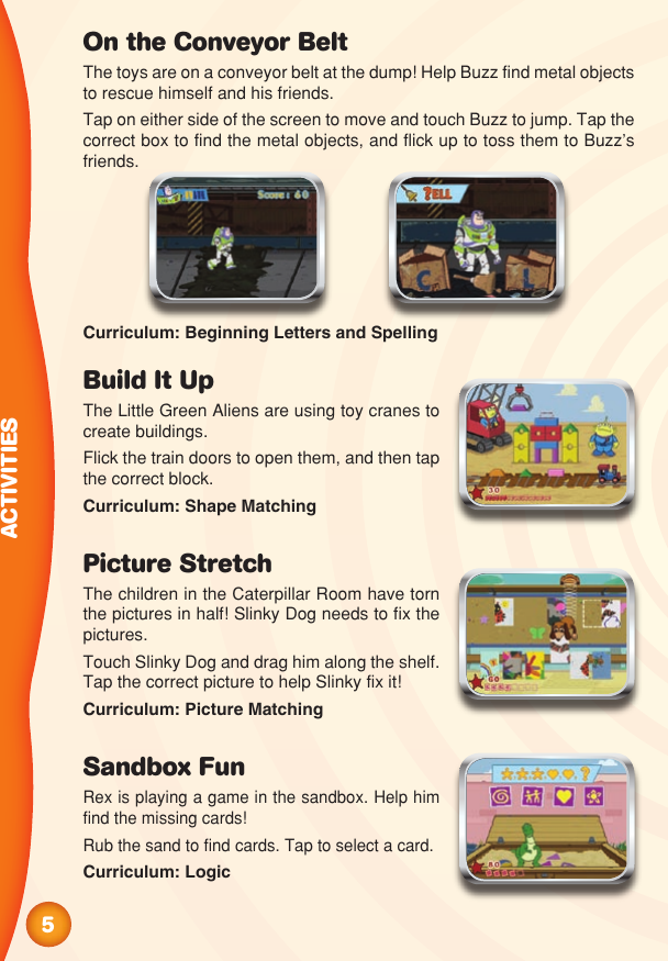Page 6 of 10 - Vtech Vtech-Mobigo-Software-Cartridge-Toy-Story-3-Owners-Manual-  Vtech-mobigo-software-cartridge-toy-story-3-owners-manual