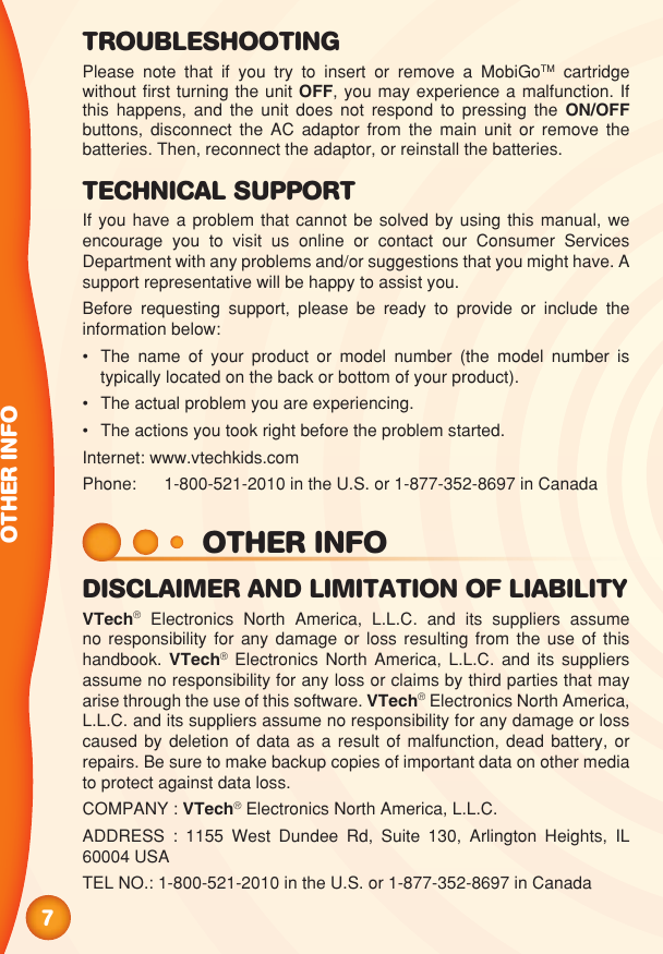 Page 8 of 10 - Vtech Vtech-Mobigo-Software-Cartridge-Toy-Story-3-Owners-Manual-  Vtech-mobigo-software-cartridge-toy-story-3-owners-manual