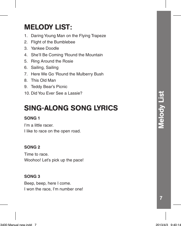 Page 7 of 10 - Vtech Vtech-Move-And-Zoom-Racer-Owners-Manual-  Vtech-move-and-zoom-racer-owners-manual