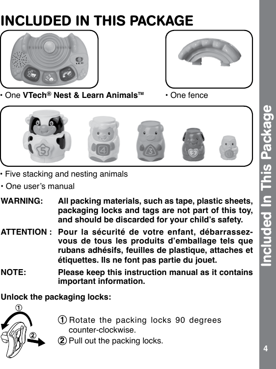 Page 4 of 10 - Vtech Vtech-Nest-And-Learn-Animals-Owners-Manual-  Vtech-nest-and-learn-animals-owners-manual