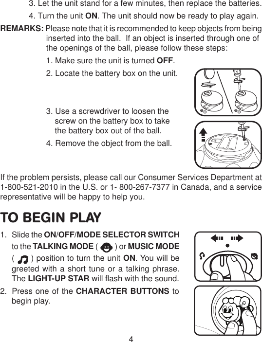 Page 4 of 7 - Vtech Vtech-Peek-A-Boo-Ball-Owners-Manual- Peek-A-Boo Ball  Vtech-peek-a-boo-ball-owners-manual