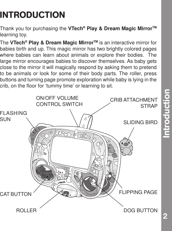 Page 3 of 11 - Vtech Vtech-Play-And-Dream-Magic-Mirror-Owners-Manual- 63000 I/M A/W  Vtech-play-and-dream-magic-mirror-owners-manual