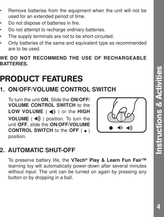 Page 5 of 10 - Vtech Vtech-Play-And-Learn-Fun-Fair-91-02100-000-Users-Manual-  Vtech-play-and-learn-fun-fair-91-02100-000-users-manual