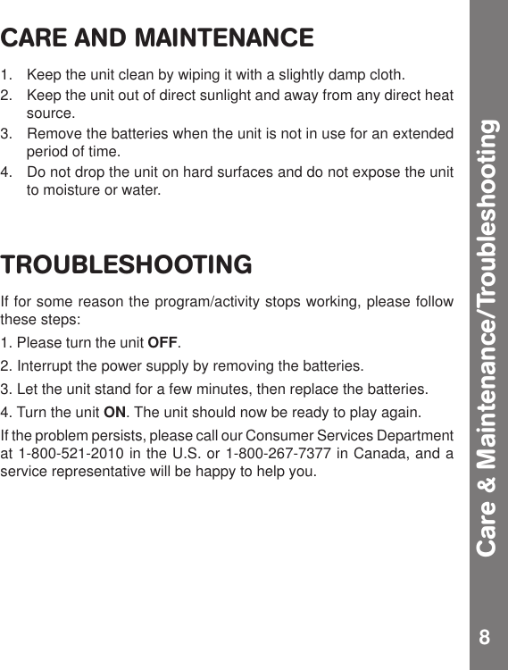 Page 9 of 10 - Vtech Vtech-Play-And-Learn-Fun-Fair-91-02100-000-Users-Manual-  Vtech-play-and-learn-fun-fair-91-02100-000-users-manual