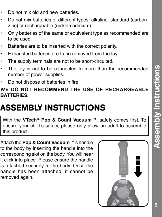 Page 5 of 11 - Vtech Vtech-Pop-And-Count-Vacuum-Owners-Manual-  Vtech-pop-and-count-vacuum-owners-manual