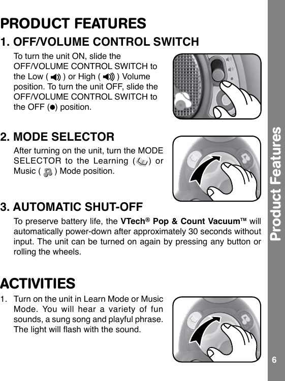 Page 6 of 11 - Vtech Vtech-Pop-And-Count-Vacuum-Owners-Manual-  Vtech-pop-and-count-vacuum-owners-manual