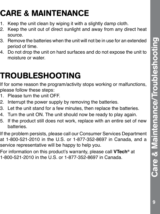 Page 9 of 11 - Vtech Vtech-Pop-And-Count-Vacuum-Owners-Manual-  Vtech-pop-and-count-vacuum-owners-manual