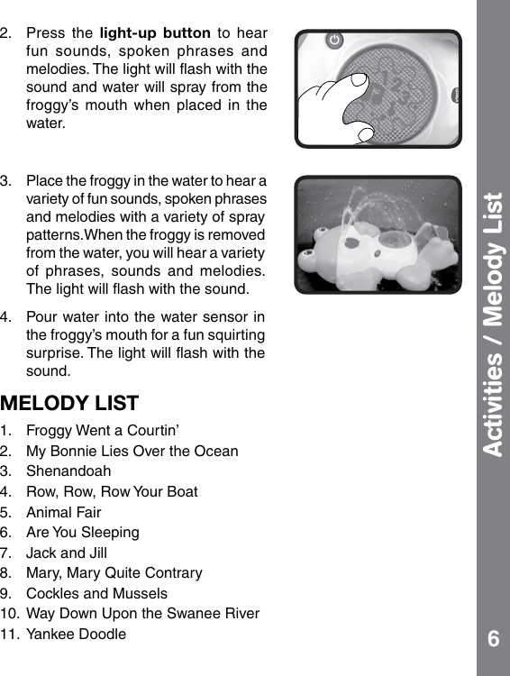 Page 7 of 10 - Vtech Vtech-Pour-And-Float-Froggy-Owners-Manual-  Vtech-pour-and-float-froggy-owners-manual