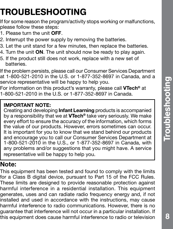 Page 9 of 10 - Vtech Vtech-Pour-And-Float-Froggy-Owners-Manual-  Vtech-pour-and-float-froggy-owners-manual