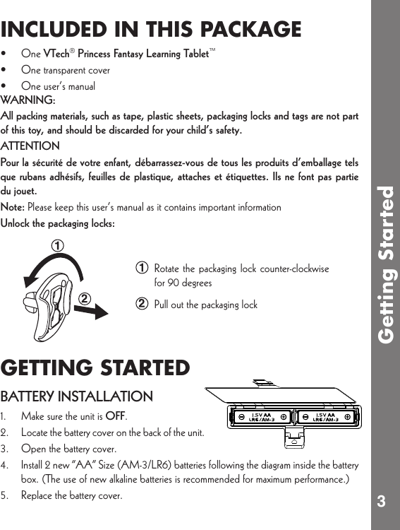 Page 4 of 10 - Vtech Vtech-Princess-Fantasy-Learning-Tablet-Owners-Manual-  Vtech-princess-fantasy-learning-tablet-owners-manual