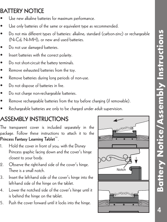 Page 5 of 10 - Vtech Vtech-Princess-Fantasy-Learning-Tablet-Owners-Manual-  Vtech-princess-fantasy-learning-tablet-owners-manual