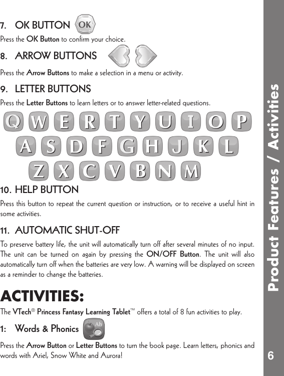 Page 7 of 10 - Vtech Vtech-Princess-Fantasy-Learning-Tablet-Owners-Manual-  Vtech-princess-fantasy-learning-tablet-owners-manual