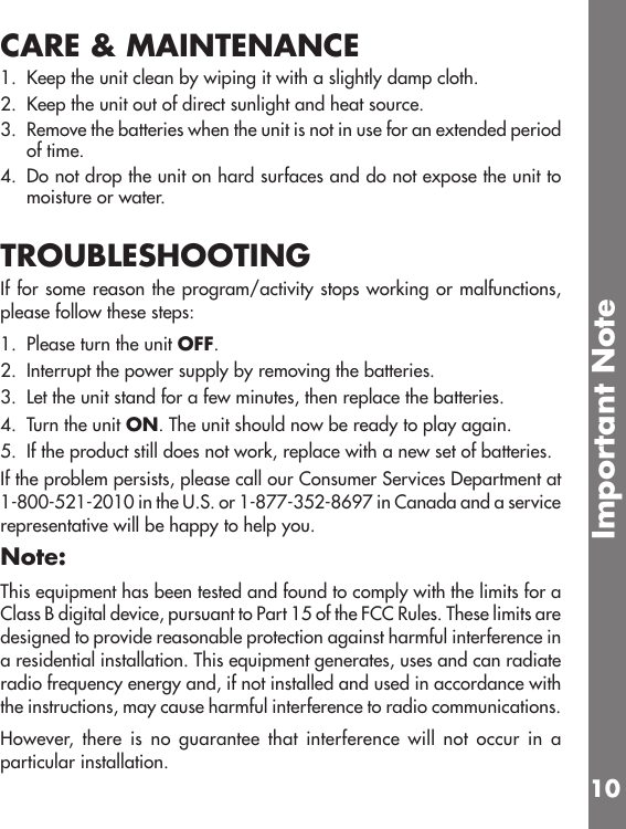 Page 11 of 12 - Vtech Vtech-Princess-Fantasy-Notebook-Owners-Manual-  Vtech-princess-fantasy-notebook-owners-manual