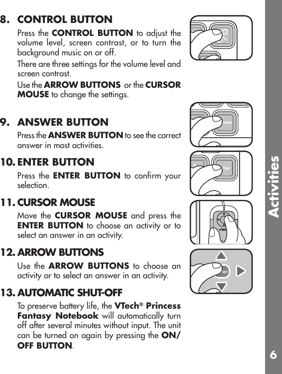 Page 7 of 12 - Vtech Vtech-Princess-Fantasy-Notebook-Owners-Manual-  Vtech-princess-fantasy-notebook-owners-manual