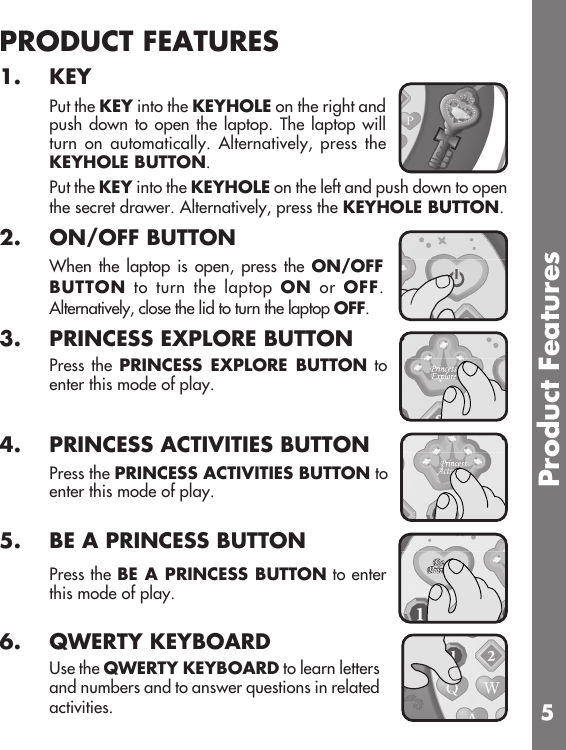 Page 6 of 11 - Vtech Vtech-Princess-Magical-Learning-Laptop-Owners-Manual-  Vtech-princess-magical-learning-laptop-owners-manual