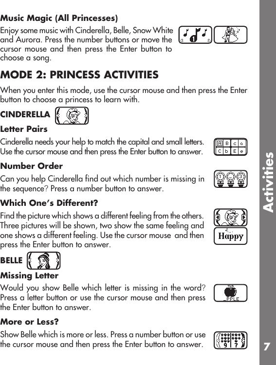 Page 8 of 11 - Vtech Vtech-Princess-Magical-Learning-Laptop-Owners-Manual-  Vtech-princess-magical-learning-laptop-owners-manual