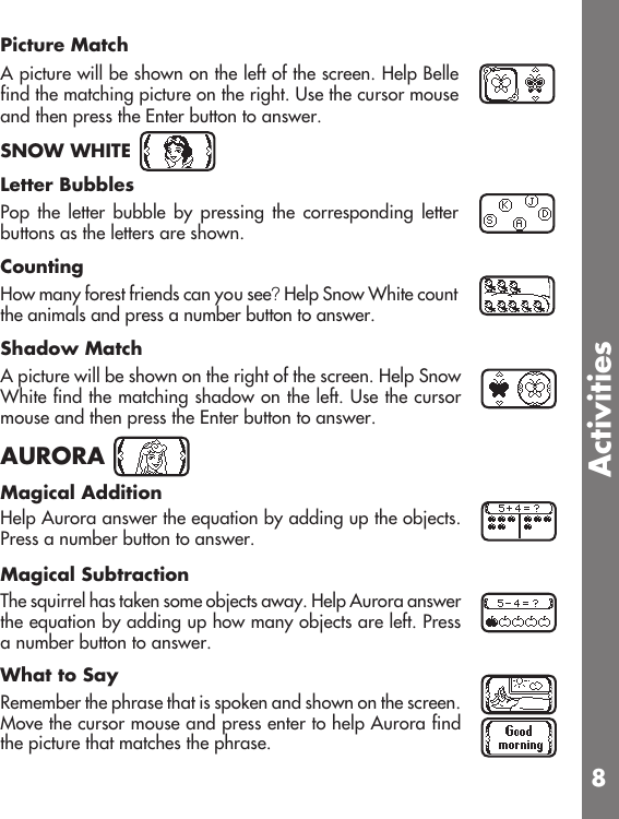 Page 9 of 11 - Vtech Vtech-Princess-Magical-Learning-Laptop-Owners-Manual-  Vtech-princess-magical-learning-laptop-owners-manual