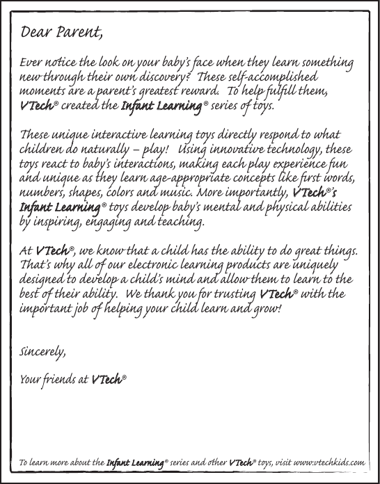 Page 2 of 10 - Vtech Vtech-Push-And-Learn-Pony-Owners-Manual-  Vtech-push-and-learn-pony-owners-manual