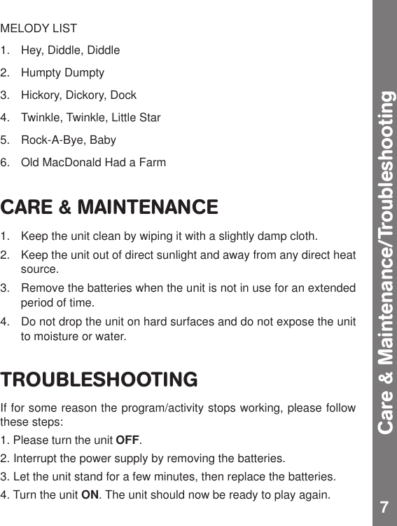 Page 8 of 10 - Vtech Vtech-Rhyme-And-Discover-Book-Owners-Manual- Rhyme And Discover Book  Vtech-rhyme-and-discover-book-owners-manual