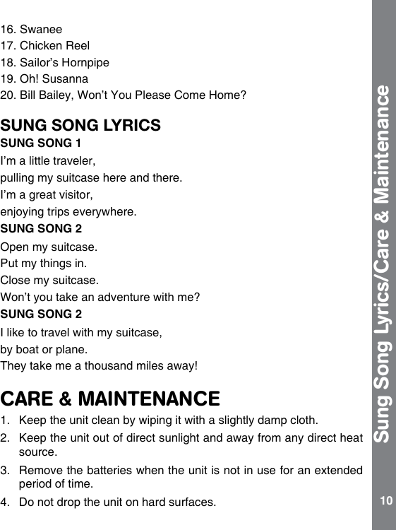 Page 10 of 12 - Vtech Vtech-Roll-And-Learn-Activity-Suitcase-Owners-Manual-  Vtech-roll-and-learn-activity-suitcase-owners-manual