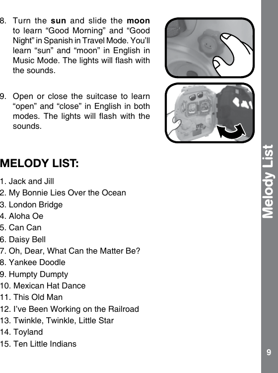 Page 9 of 12 - Vtech Vtech-Roll-And-Learn-Activity-Suitcase-Owners-Manual-  Vtech-roll-and-learn-activity-suitcase-owners-manual