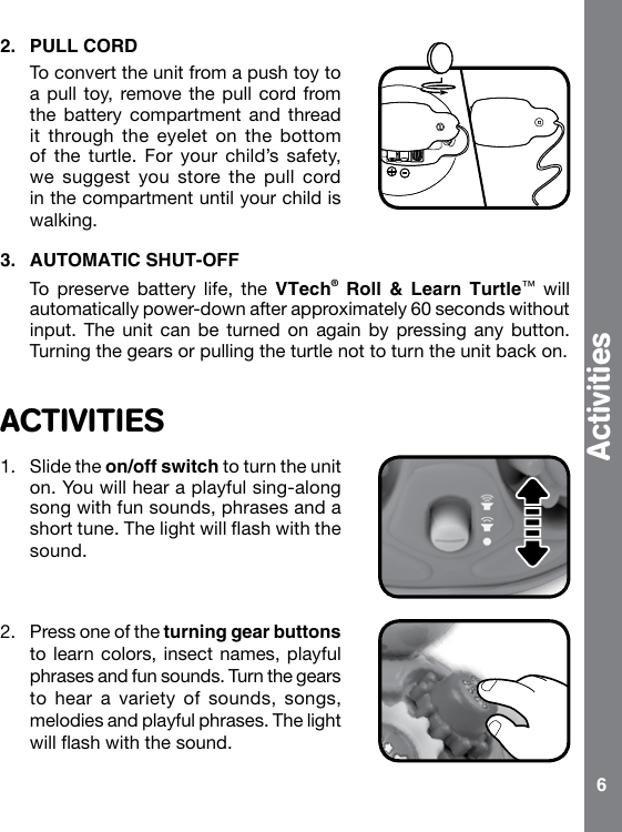 Page 6 of 10 - Vtech Vtech-Roll-And-Learn-Turtle-Owners-Manual-  Vtech-roll-and-learn-turtle-owners-manual