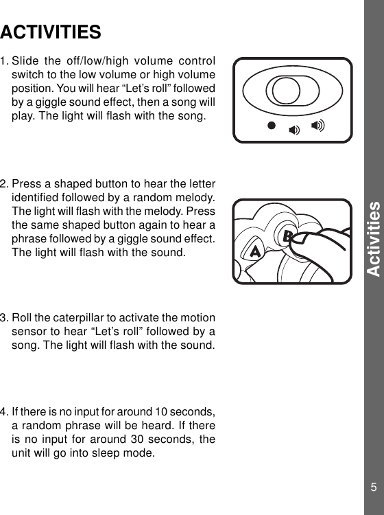 Page 6 of 9 - Vtech Vtech-Roll-N-Learn-Caterpillar-Owners-Manual- 56503 IM  Vtech-roll-n-learn-caterpillar-owners-manual
