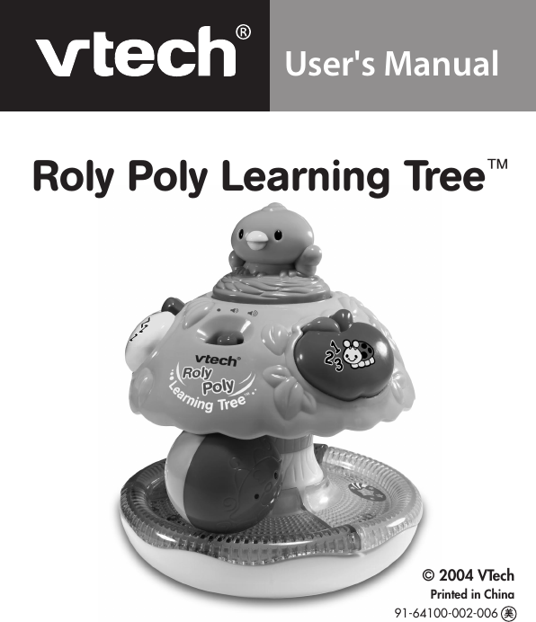 Page 1 of 10 - Vtech Vtech-Roly-Poly-Learning-Tree-Owners-Manual- Roly Poly Learning Tree  Vtech-roly-poly-learning-tree-owners-manual