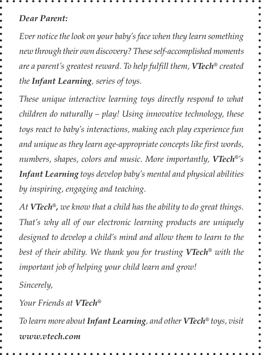 Page 2 of 10 - Vtech Vtech-Roly-Poly-Learning-Tree-Owners-Manual- Roly Poly Learning Tree  Vtech-roly-poly-learning-tree-owners-manual