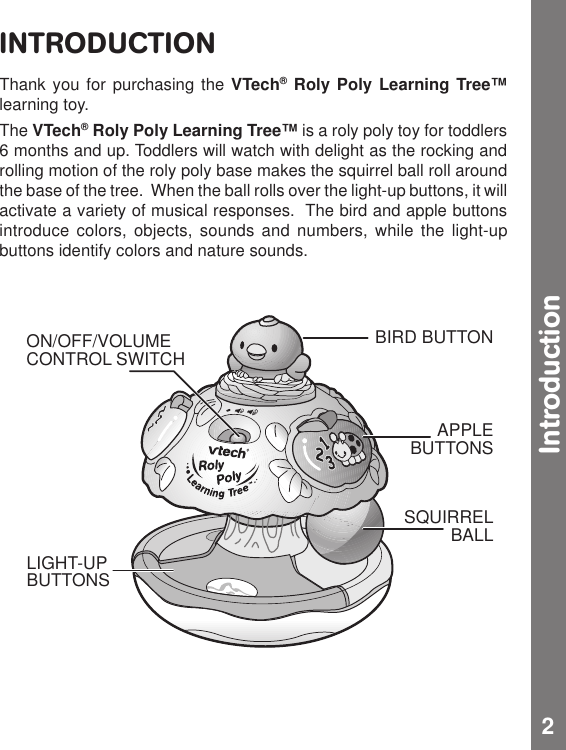 Page 3 of 10 - Vtech Vtech-Roly-Poly-Learning-Tree-Owners-Manual- Roly Poly Learning Tree  Vtech-roly-poly-learning-tree-owners-manual