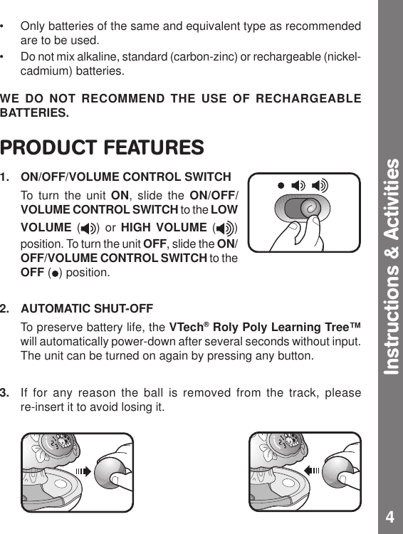 Page 5 of 10 - Vtech Vtech-Roly-Poly-Learning-Tree-Owners-Manual- Roly Poly Learning Tree  Vtech-roly-poly-learning-tree-owners-manual